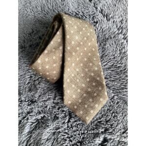 Isaia Men's Napoli 7-Fold Polka Dot Necktie Classic Formal Career Tan Beige